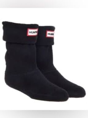 Hunter Kids Black Fleece Boot Socks XS 5-7